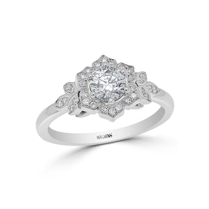 FLORAL DIAMOND ENGAGEMENT RING