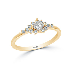 PRINCESS ENGAGEMENT DIAMOND CLUSTER RING